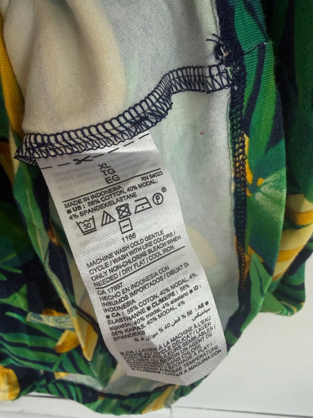NWT Old Navy Tropical Banana Palm Leaf Print T-Shirt Dress Short Sleeve Size XL - Picture 7 of 10
